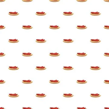 Hot dog pattern repeating delicious fast food background Illustrazione stock