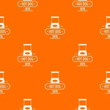 Hot dog pattern vector orange Stock Illustration