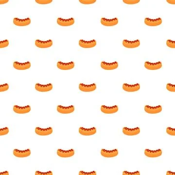 Hot dog repeating pattern seamless background Stock Illustration
