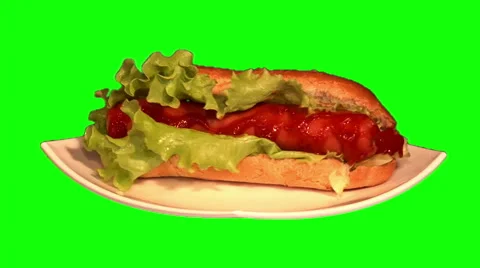 Hot dog rotating 03 Stock Footage 45734911