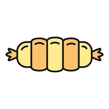 Hot dog sausage in bun vector icon design Stock Illustration
