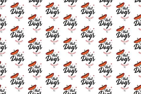 Hot dog seamless pattern background Illustrazione stock