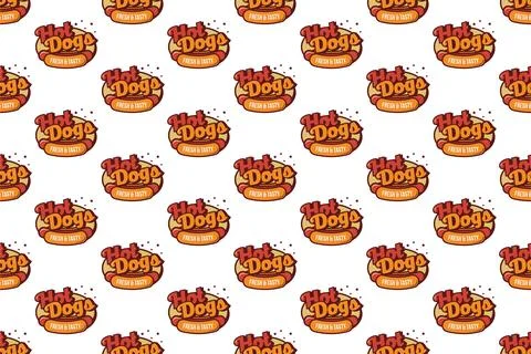 Hot dog seamless pattern background Stock Illustration