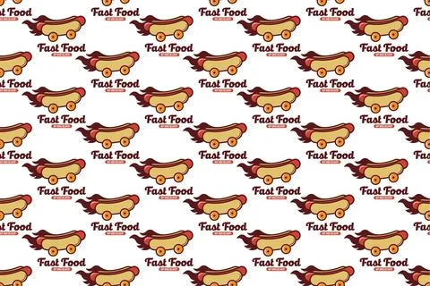 Hot dog seamless pattern background Stock Illustration