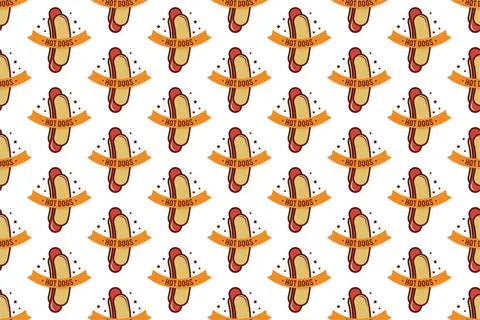Hot dog seamless pattern background Stock Illustration