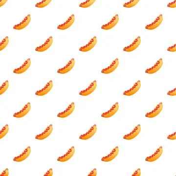 Hot dog seamless pattern on white background Stockillustratie