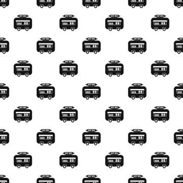 Hot dog shop trailer pattern seamless Stock Illustration