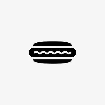 Hot dog simple flat vector illustration icon Stock Illustration