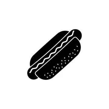Hot dog solid icon, food drink elements Stock Illustration