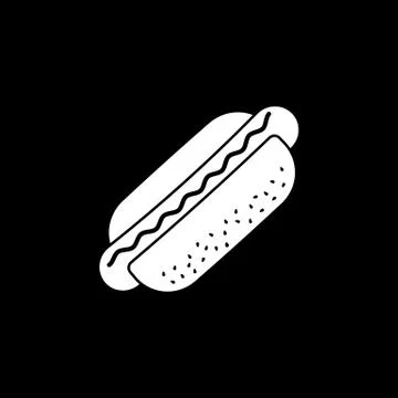 Hot dog solid icon, food drink elements 스톡 일러스트
