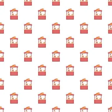 Hot dog stall vendor pattern for seamless design Stock Illustration