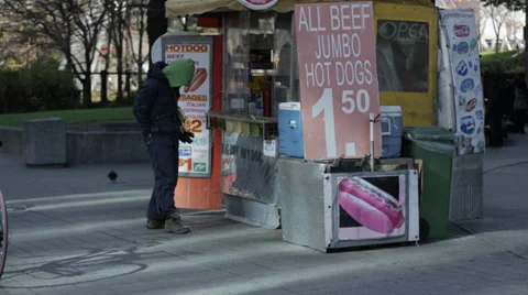 Hot dog stand Stock Footage 34028128