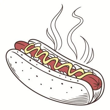 Hot Dog Vector Illustration Flat Food Design Cle (1) vector illustration de.. Stock Illustration