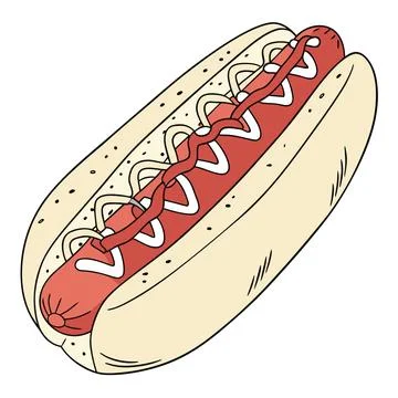 Hot Dog Vector Illustration Flat Food Design Cle vector illustration design 1 Stock Illustration
