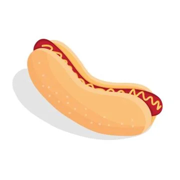 Hot dog on the white background. Stock Illustration