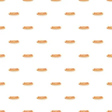 Hot dogs creating a seamless repeat pattern イラスト素材
