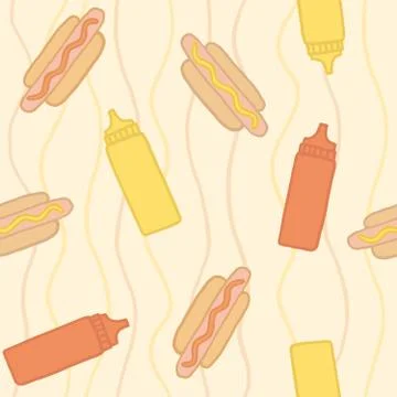 Hot dogs pseamless pattern Stock Illustration