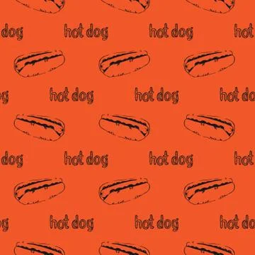 Hot Dogs Seamless Pattern Stock-Illustration