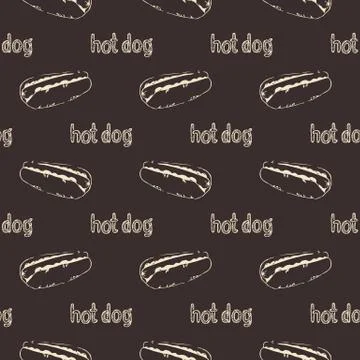 Hot Dogs Seamless Pattern Stock Illustration