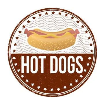 Hot dogs stamp Stock Illustration