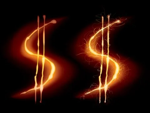 Hot dollar sign Stock-Illustration