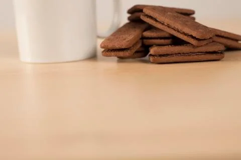 Hot drink and biscuits 写真素材