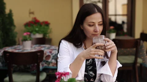 Hot drink, Cafe reflections, Coffee meditation Stock-Footage 244272097