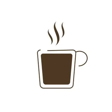 Hot drink cup icon vector illustration isolated on the white background. Stock Illustration