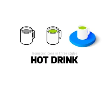 Hot drink icon in different style Stock Illustration