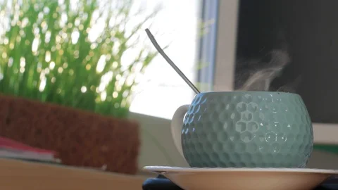 Hot drink in a mug Stock Footage 127039028
