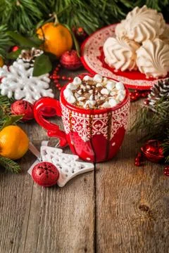 Hot drink in red cup Stock Photos