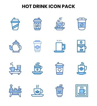 Hot Drink Two Colour Scalable Icons Pack Stock Illustration