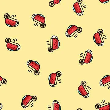 Hot drink vector seamless pattern Stock Illustration