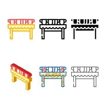 Hot drinks cups on table color series icon vector Stockillustratie