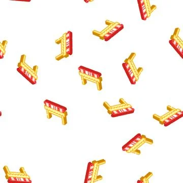Hot drinks cups on table isometric icon seamless pattern Stock Illustration