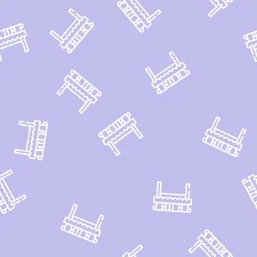 Hot drinks cups on table line vector seamless pattern Illustrazione stock