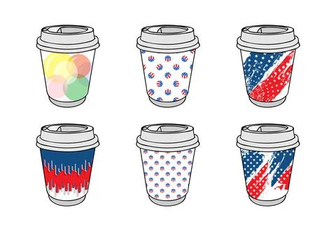 Hot drinks take away concept on National holiday Stock Illustration