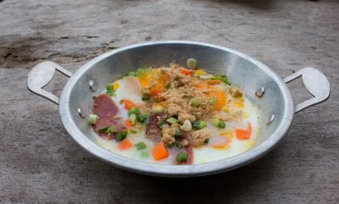 Hot egg dish Foto stock