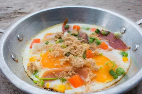 Hot egg dish Foto stock