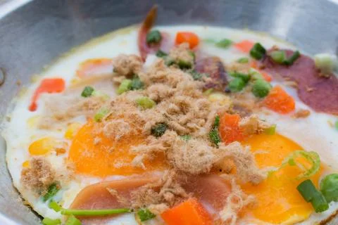 Hot egg dish Stock-Fotos