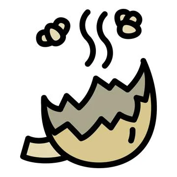 Hot eggshell icon, outline style Stock Illustration