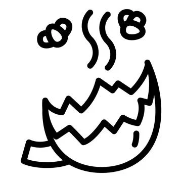 Hot eggshell icon, outline style Stock Illustration