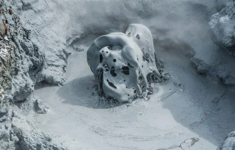 Hot exploding mud Foto stock