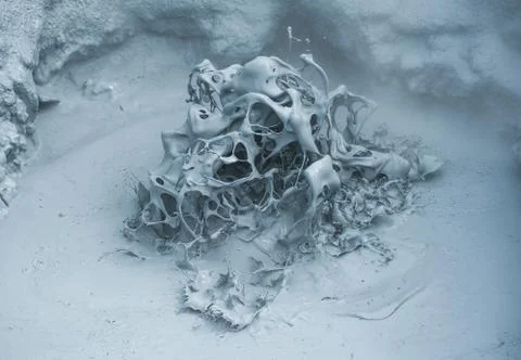 Hot exploding mud Stockfoto's