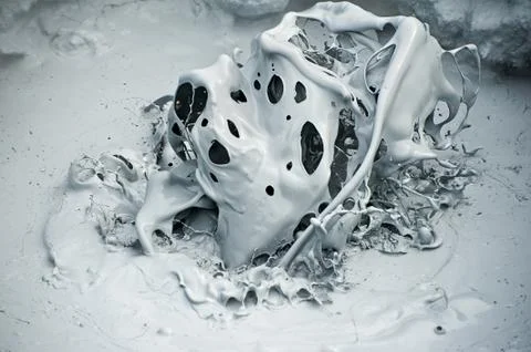 Hot exploding mud Stock Photos