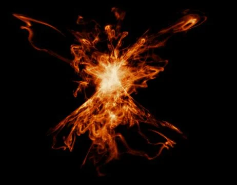 Hot fire on black Stock Illustration