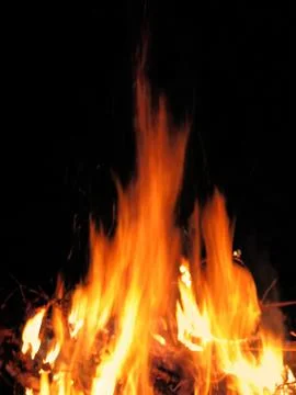 Hot fire on black Foto stock