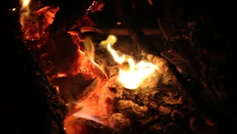 HOT Fire Burns Stock Footage 8993094