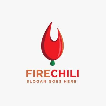 Hot fire chili logo vector on white background Stock Illustration