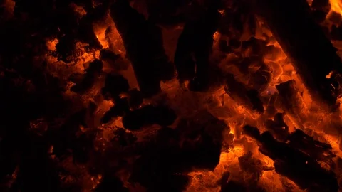 Hot Fire Coals Video stock 107881576
